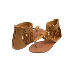 Fringe Ankle Back Zip Sandals sz 5/6 NWTS